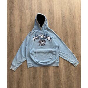 Vintage Y2K Escalade Auto Car Logo Baby Blue Faded Hoodie Medium Rare Promo